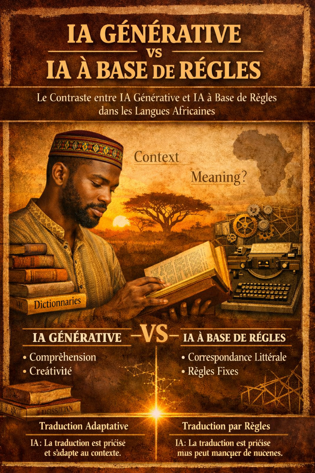 Stratégies pour la Renaissance des Aangues Africaines : Avantages et Inconvénients de l’IA Générative par rapport à l’IA Basée sur des Règles