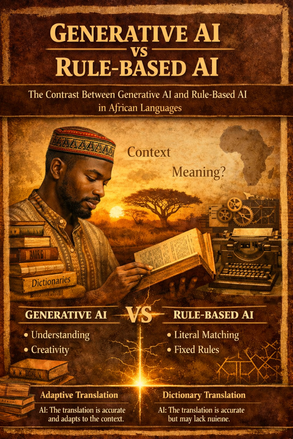 Strategies for African Language Rebirth: Pros and Cons Between Generative AI vs Rule-Based AI